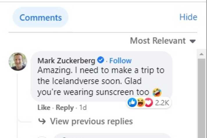 The video didn't arouse Mark Zuckerberg's feelings