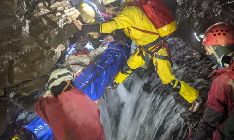 Rescued 2 days after a collapse in one of Britain's deepest caves