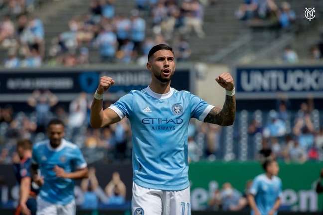 Tati scored in New York City FC's 5-0 win over MLS last weekend (Photo: Promotions/NYCFC)