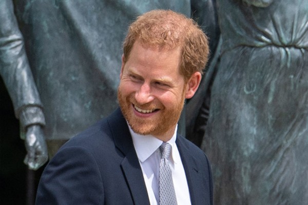 Prince Harry in Kensington Palace Gardens during the unveiling of a statue of Princess Diana on July 1, 2021 (Photo: Getty Images)