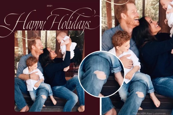 Harry and Meghan's Christmas card with their kids Archie and Lillibet (Photo: Reproduction/Twitter)