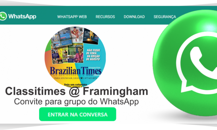 Grupo “Classitimes Framingham” reúne brasileiros no WhatsApp