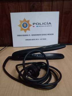 Black iron brand Belissima recovered from a robbery in Las Toscas