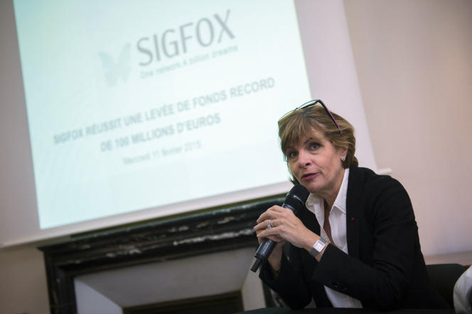 Anne Lavergne, chairman of the board of directors of Sigfox, in Paris in February 2015.