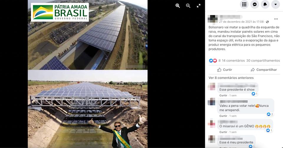 The viral post distorts the origin of the image to attribute the work to the Bolsonaro government.  The photo was originally taken in India (Photo: Twitter/Reproduction)