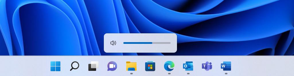 The new volume flyout bar matches the Windows 11 design