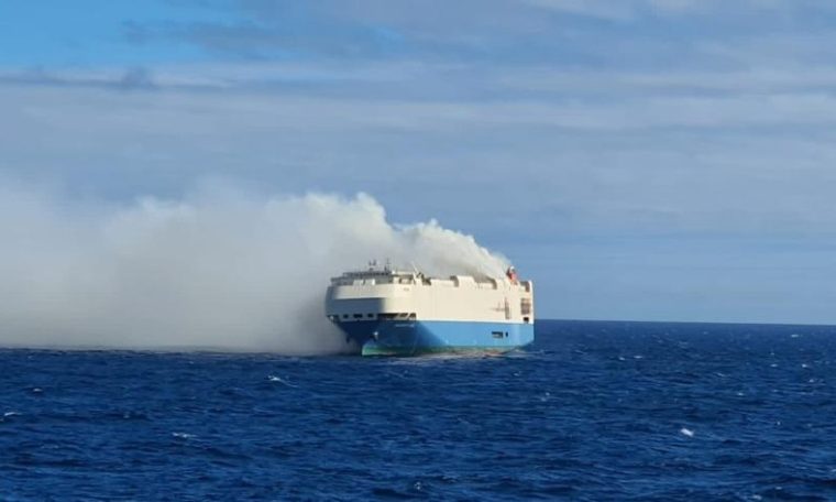 Cargo ship with more than 1,000 Porsche cars catches fire in Atlantic Ocean
