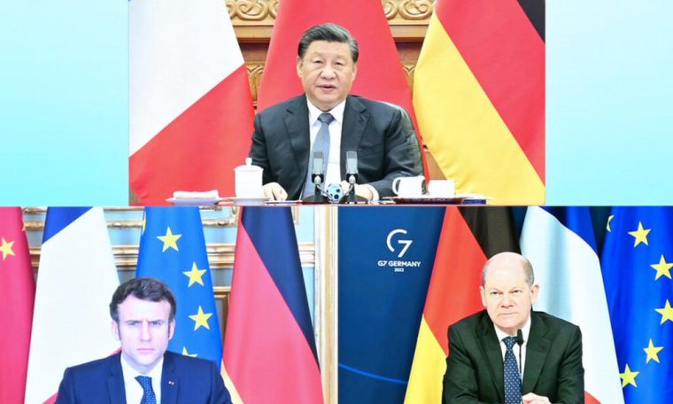 www.brasil247.com - Reunião por videoconferência entre Xi, Macron e Scholz