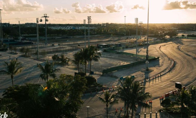 Org Miami Track to GP .  sees three weeks from "in the final stages of construction"