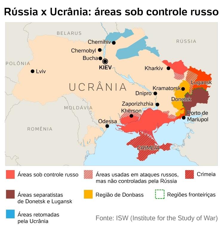 Map Russia invades Ukraine - 26.02.2022 - Arte UOL - Arte UOL