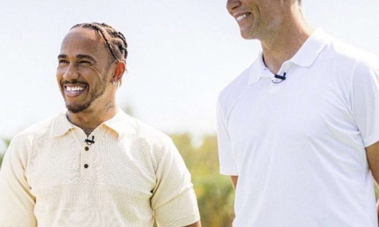 Lewis Hamilton and Tom Brady team up at charity golf match