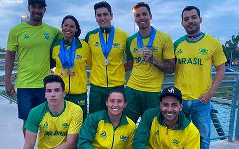 Brazil took nine medals in the canoe slalom pan in the United States.