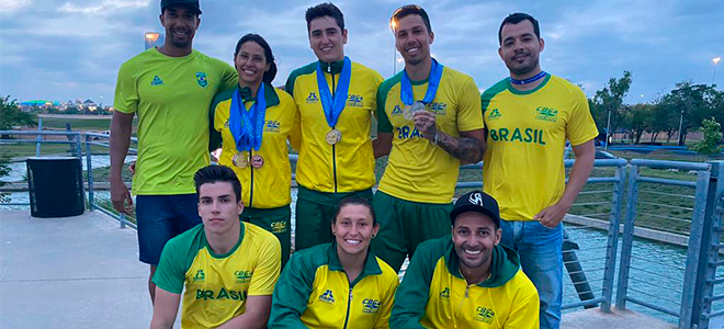 Brazil took nine medals in the canoe slalom pan in the United States.