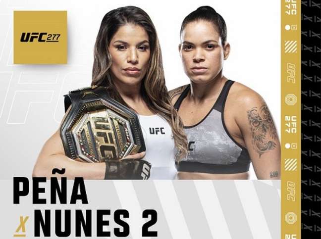 The main event at UFC 277 will see a title fight between Juliana Pea and Amanda Nunes (Photo: Disclosure / UFC)