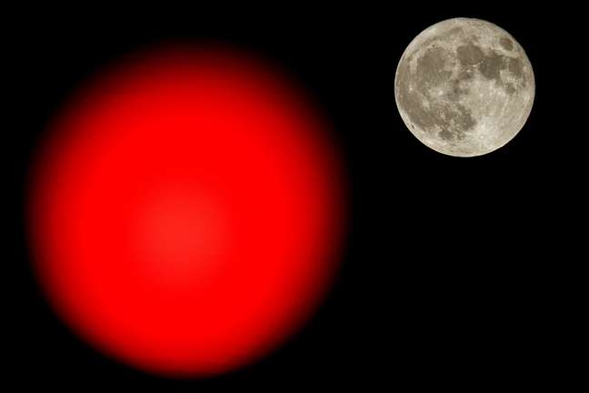Strawberry Supermoon as seen from Rome, Italy
