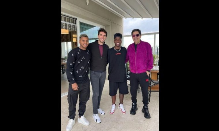Real Madrid stars meet Faustão in Sao Paulo.  soccer
