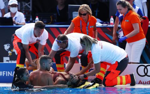 Worlds to Artistic Swimming Athlete.  I have been removed from the pool stretcher