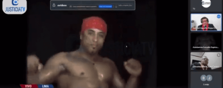 Brazilian stripper Ricardo Milo appears among virtual audience in Peru