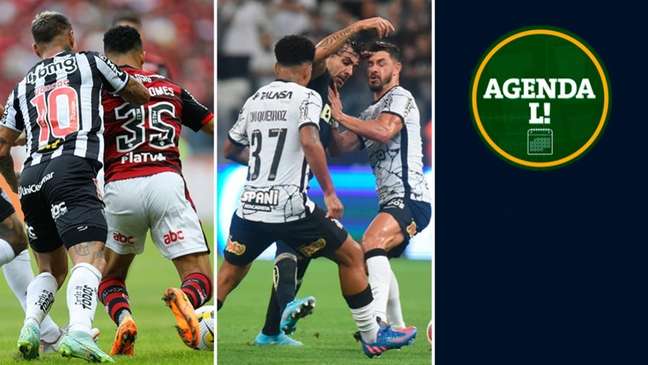The Copa do Brasil games on TV Globo are the main attraction this Wednesday (Photos: Gilvan de Souza / Flamengo; Ivan Storti / Santos)