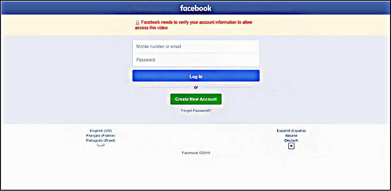 Fake Facebook login page.  (Source: PIXM/Disclosure.)