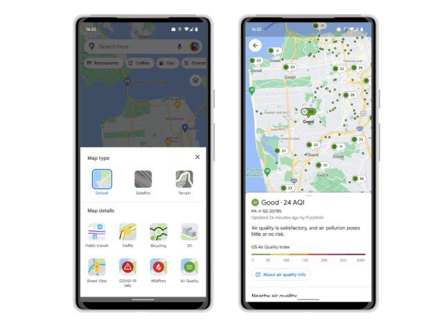 Google's new feature shows air quality (Photo: Playback)