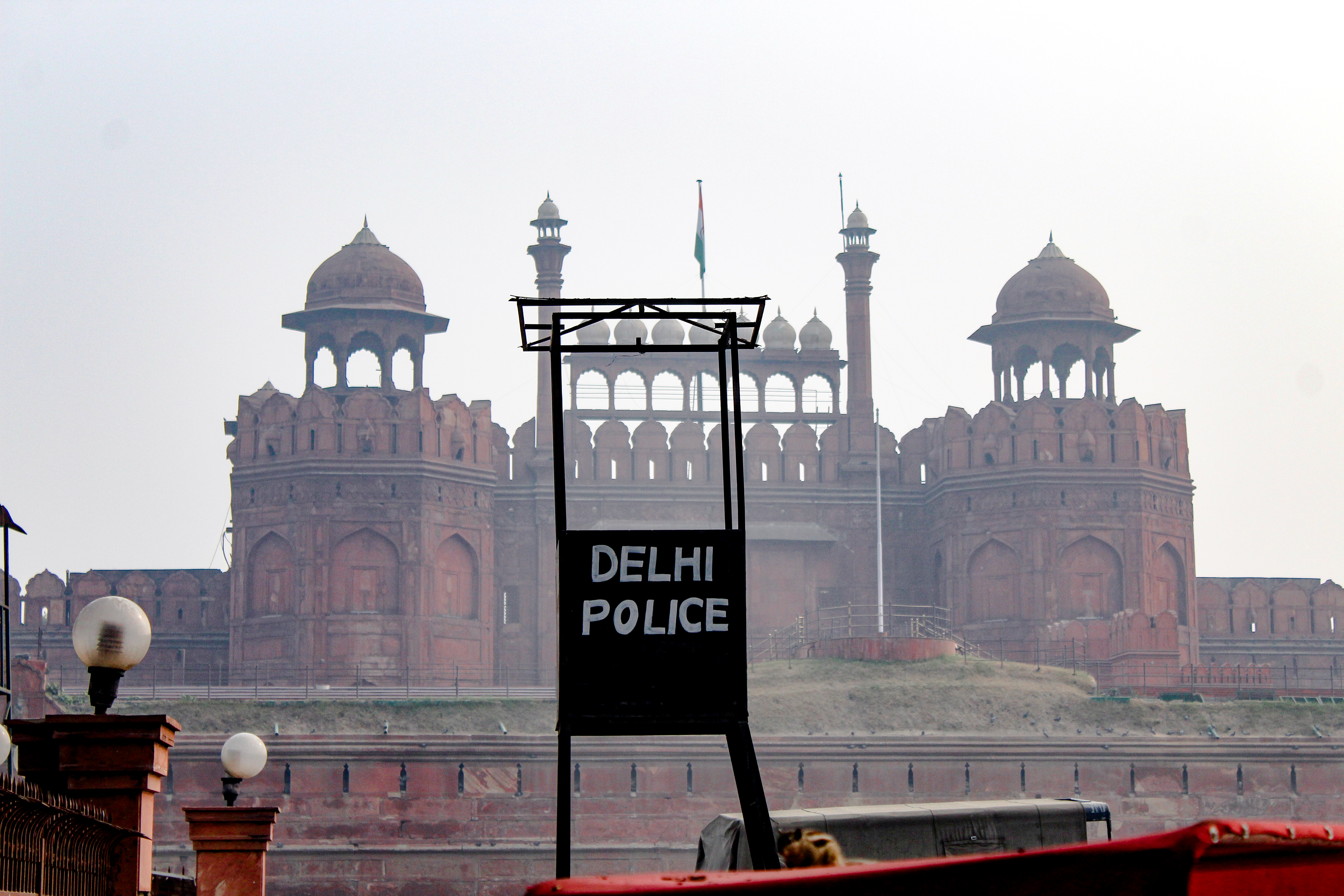 Delhi Police outside Red Fort.