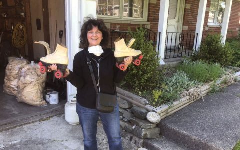 The woman buys old skates and discovers that she owned them 40 years ago.  look how good