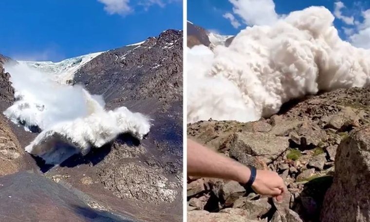 Tourist movies and mountains are vulnerable to avalanches;  Video